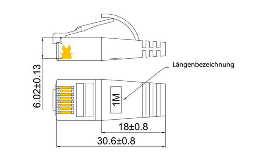 Slimpatchkabel RJ-45 - RJ-45, Cat 6, STP, 1 m, RotGeschirmtes Twisted-Pair-Kabel (STP) mit Klinkenschutz