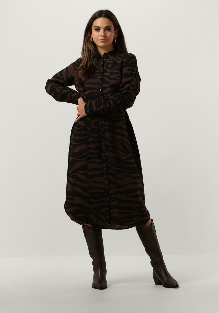 OBJECT bruine object midi jurk objcira l/s shirt dress 129