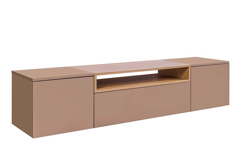 Hängendes TV-Board LOFT 160cm natur grau beige greige drei Fächer mit Schublade