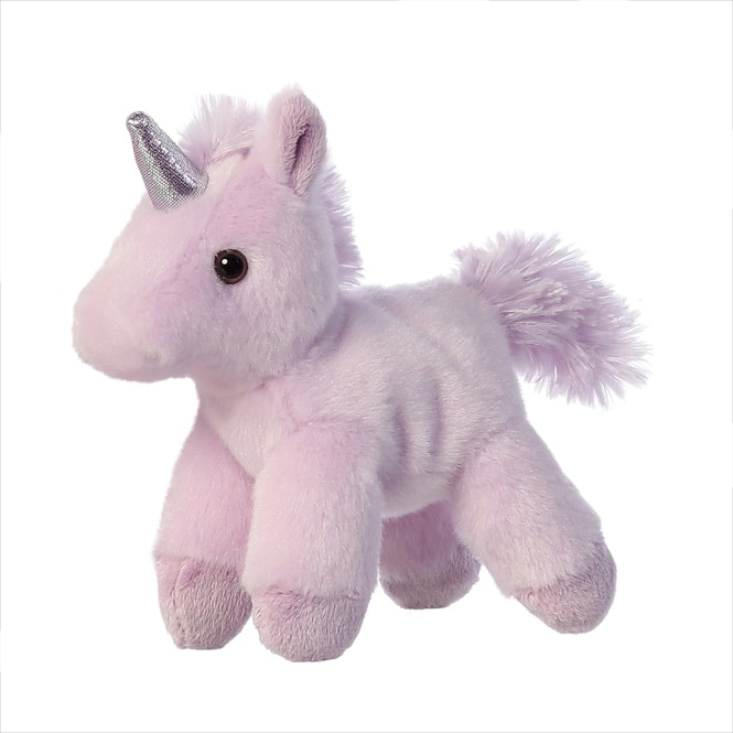 Plüsch Einhorn - mit Tasche rosa und regenbogenfarben