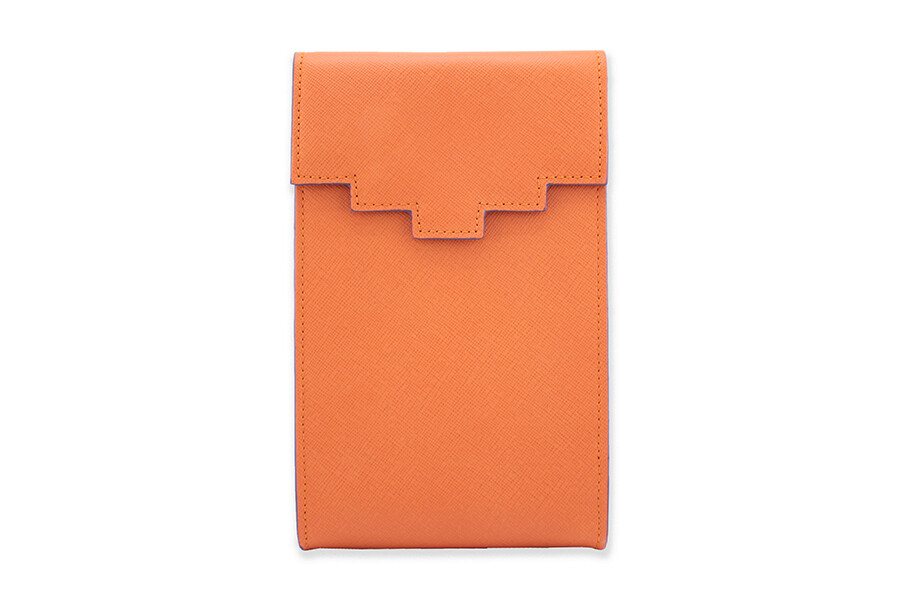 Stair Pouch orange Saffiano