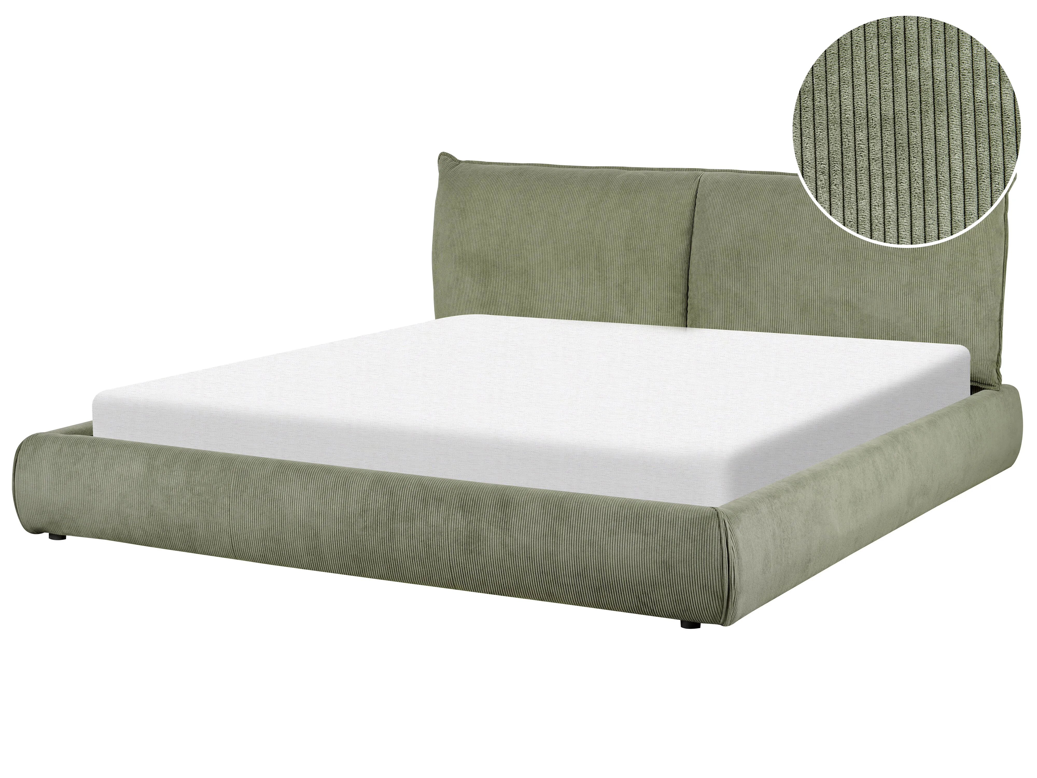 Waterbed Corduroy VINAY 180 x 200 cm Olijfgroen
