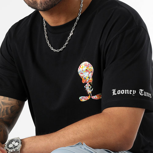 Tee Shirt Oversize Large Sleeves Tweety Graff Noir