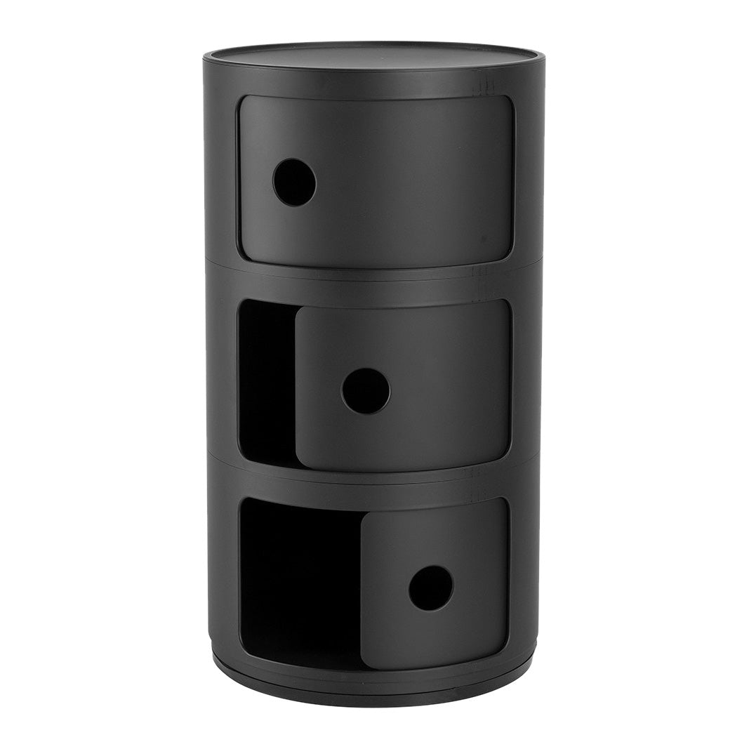Kartell Componibili Kast Ã 32 cm - 3 Modules - Mat Zwart