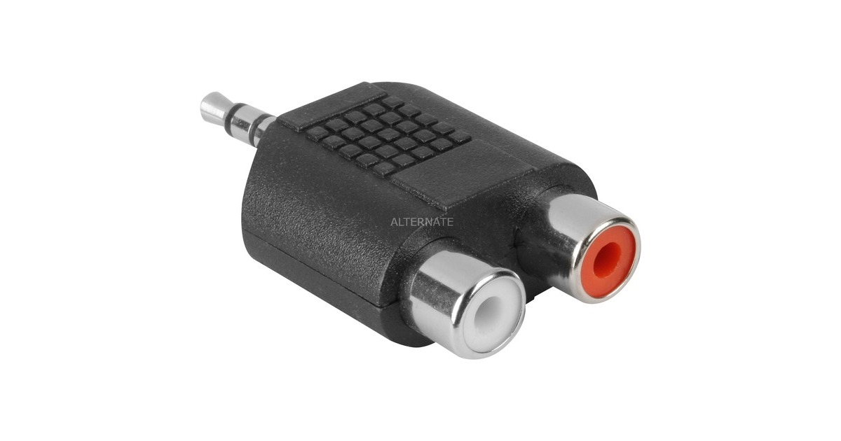 goobayAdapter 3,5mm Jack > 2x Tulp  (Zwart, Stereo)