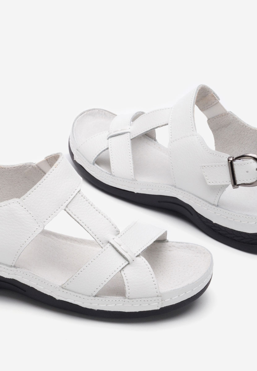 Sandales en cuir femme blanches Zinna