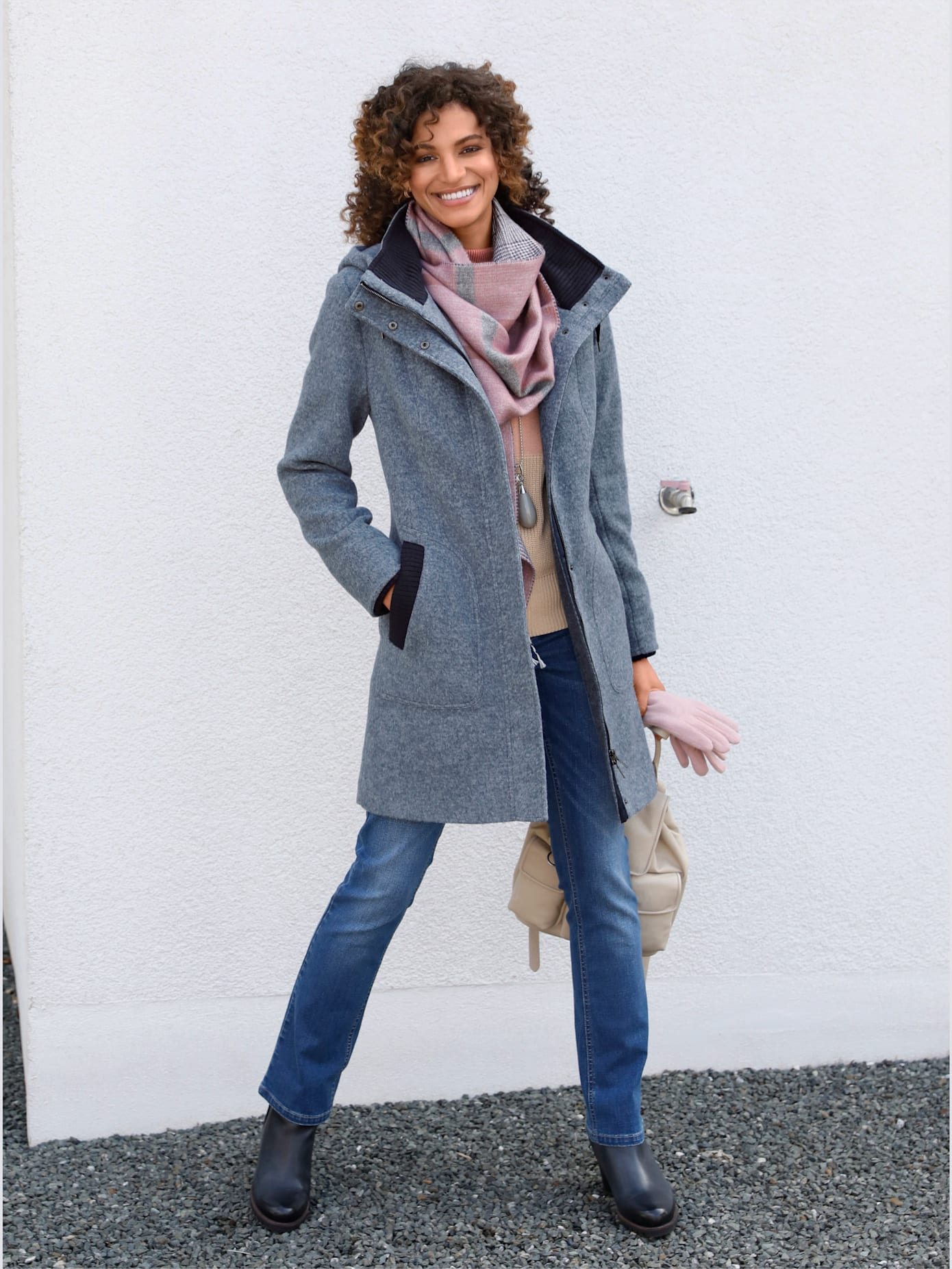 Manteau court ultra-doux et chaud
