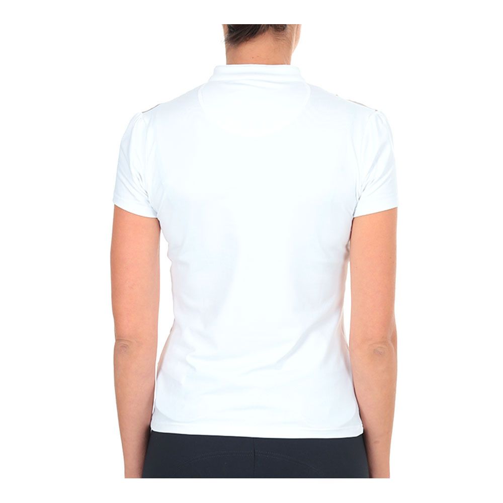 Pénélope VENISE - Polo de concours Femme blanc/taupe