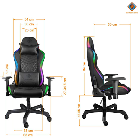 Deltaco RGB gamerstol GAM-080 - sort