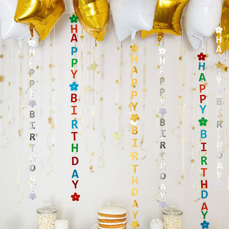 (1.8m) Happy Birthday Geburtstags Girlande Party Dekoration Accessoire Banner - Bunt