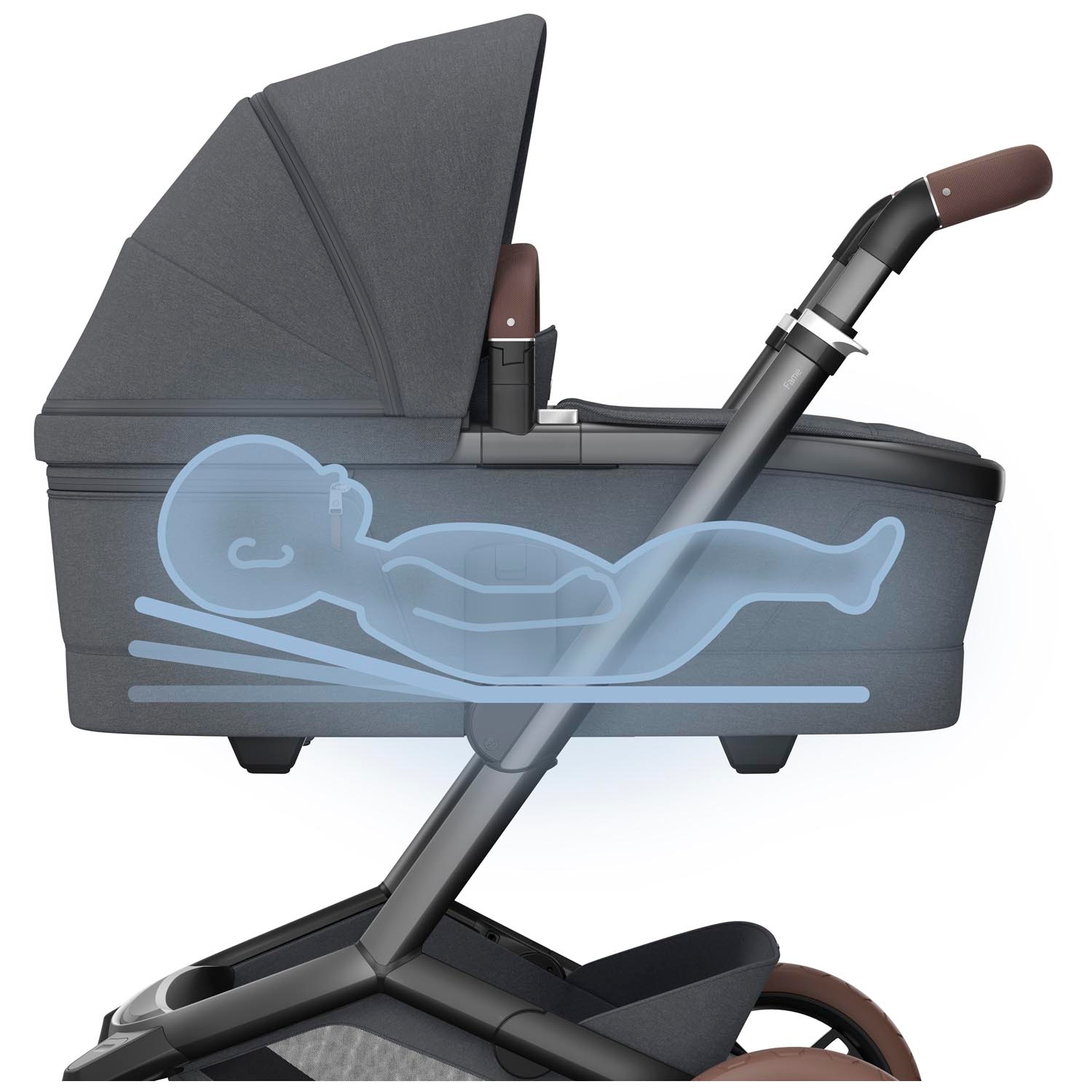 Maxi-Cosi Fame kinderwagen reiswieg Twillic Graphite - reiswiegen - Prénatal