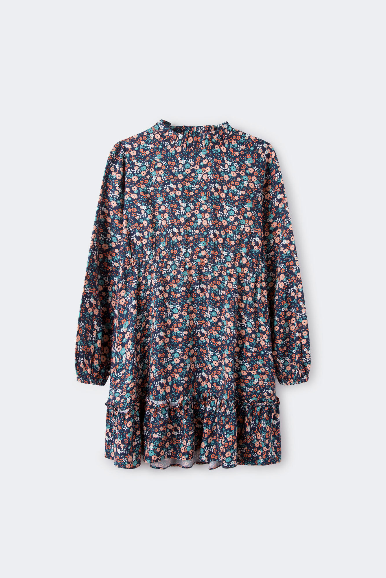 Vestido floral azul-marinho para meninas