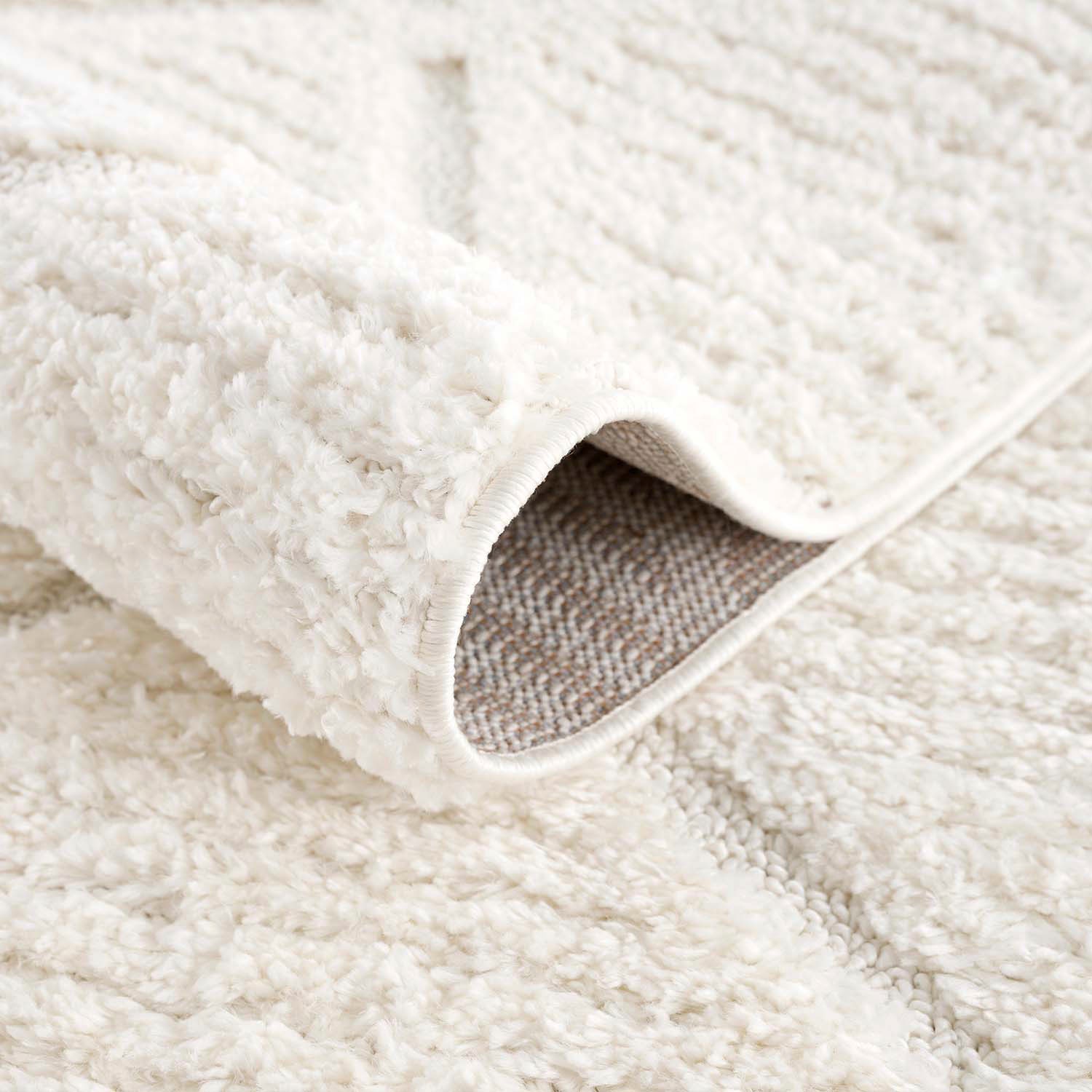 my home Hochflor-Teppich »Tammo« rechteckig 20 mm Höhe Läufer, weich, uni, Rauten-Optik, Hoch Tief Struktur, Wohnzimmer
