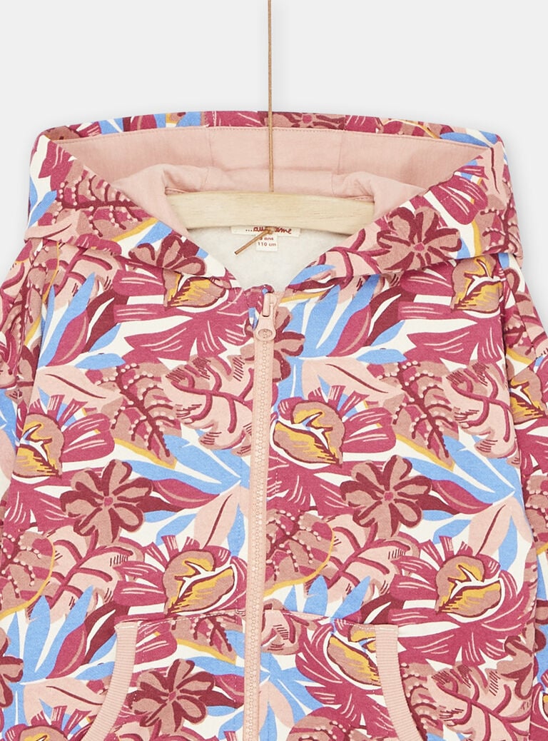 Haut de jogging rose et bleu à imprimé fleuri fille