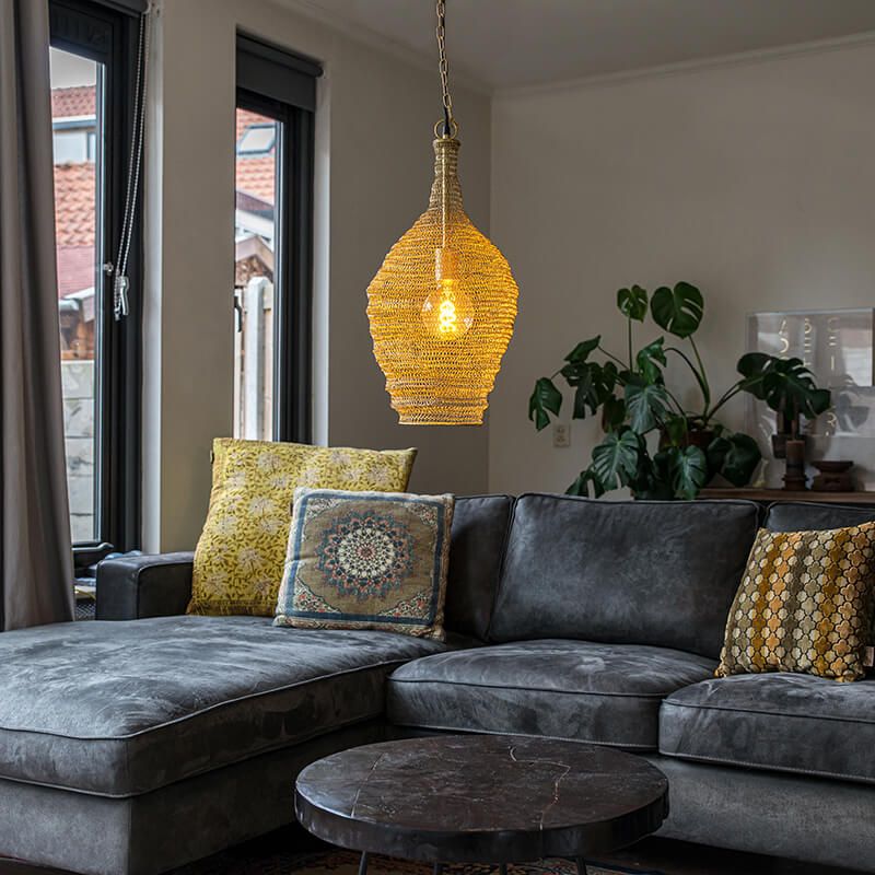 Oosterse hanglamp goud 30 cm - Nidum