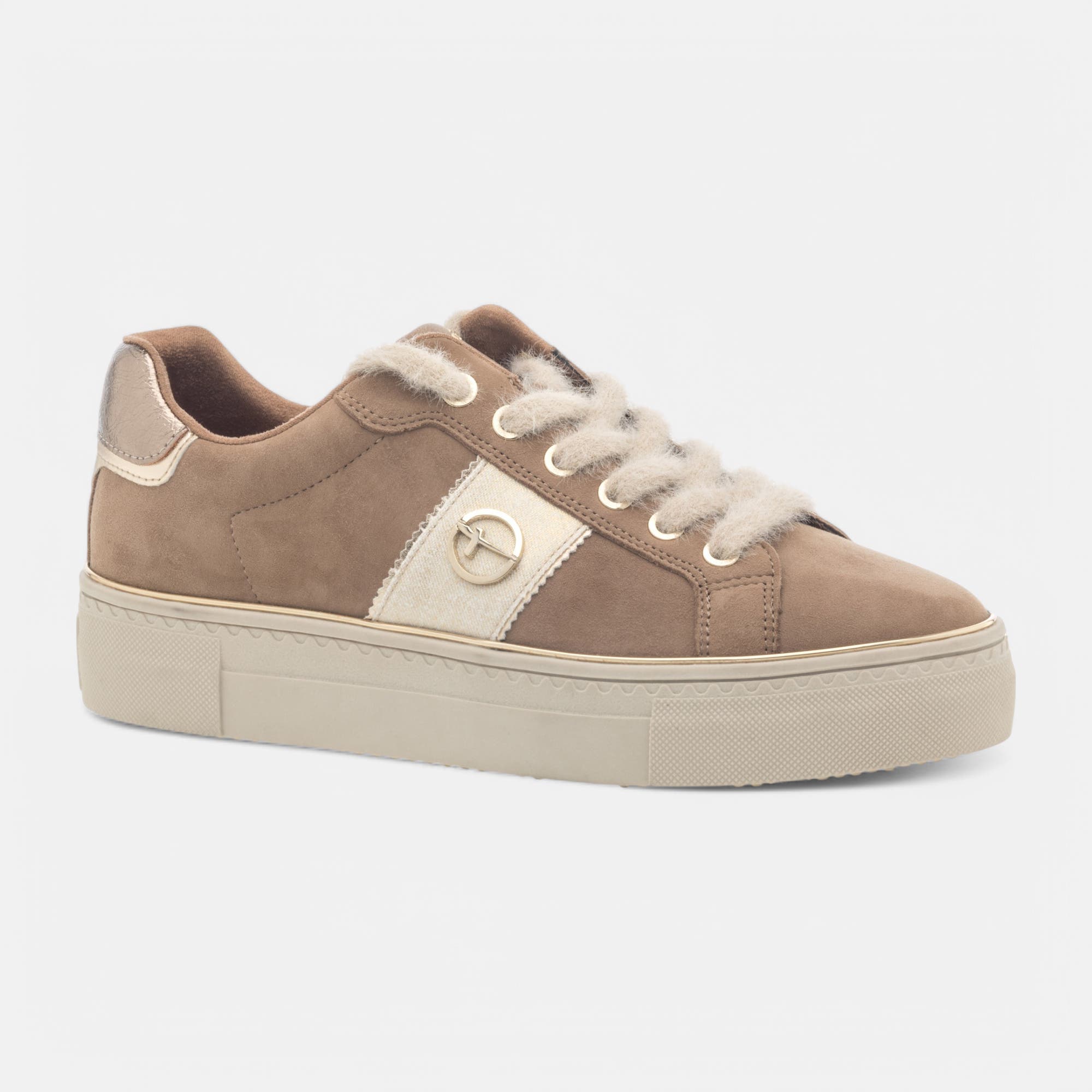 Baskets basses Femme en cuir camel