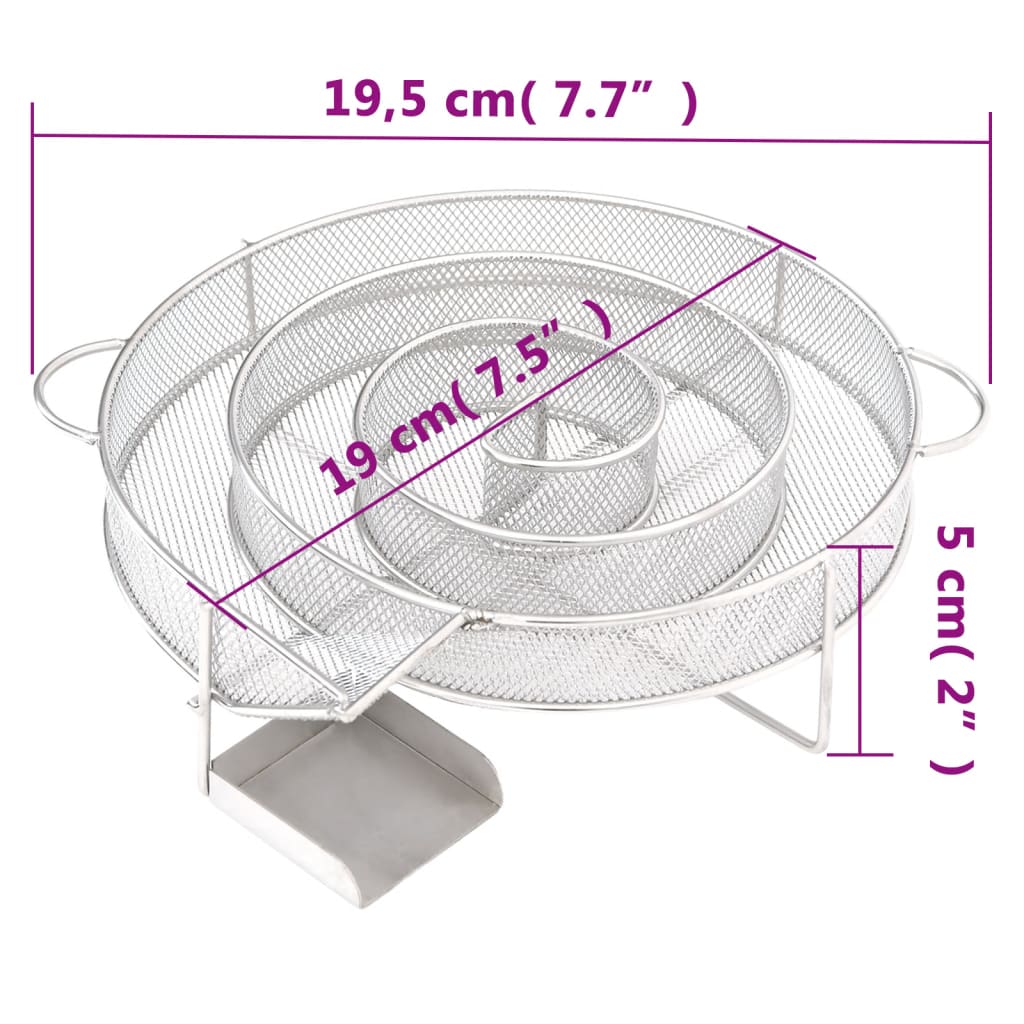 Générateur de fumée froide rond 19,5 cm acier inoxydable