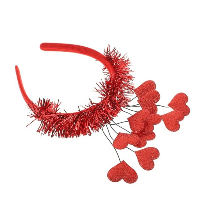 (3-tlg. Set) Fasnachts Amor Kostüm Zubehör Valentinstags Liebes Engel Accessoire inkl. Herz Brille / Haarreif / Pfeil   Bogen - Rot