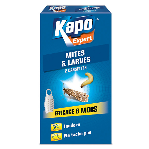Cassettes anti mites et larves Kapo, lot de 2