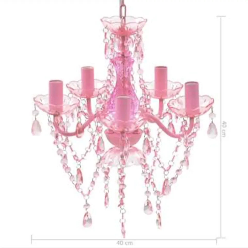 vidaXL - Kunstmatige Kristallen Glazen Plafondlamp - Roze - Glas