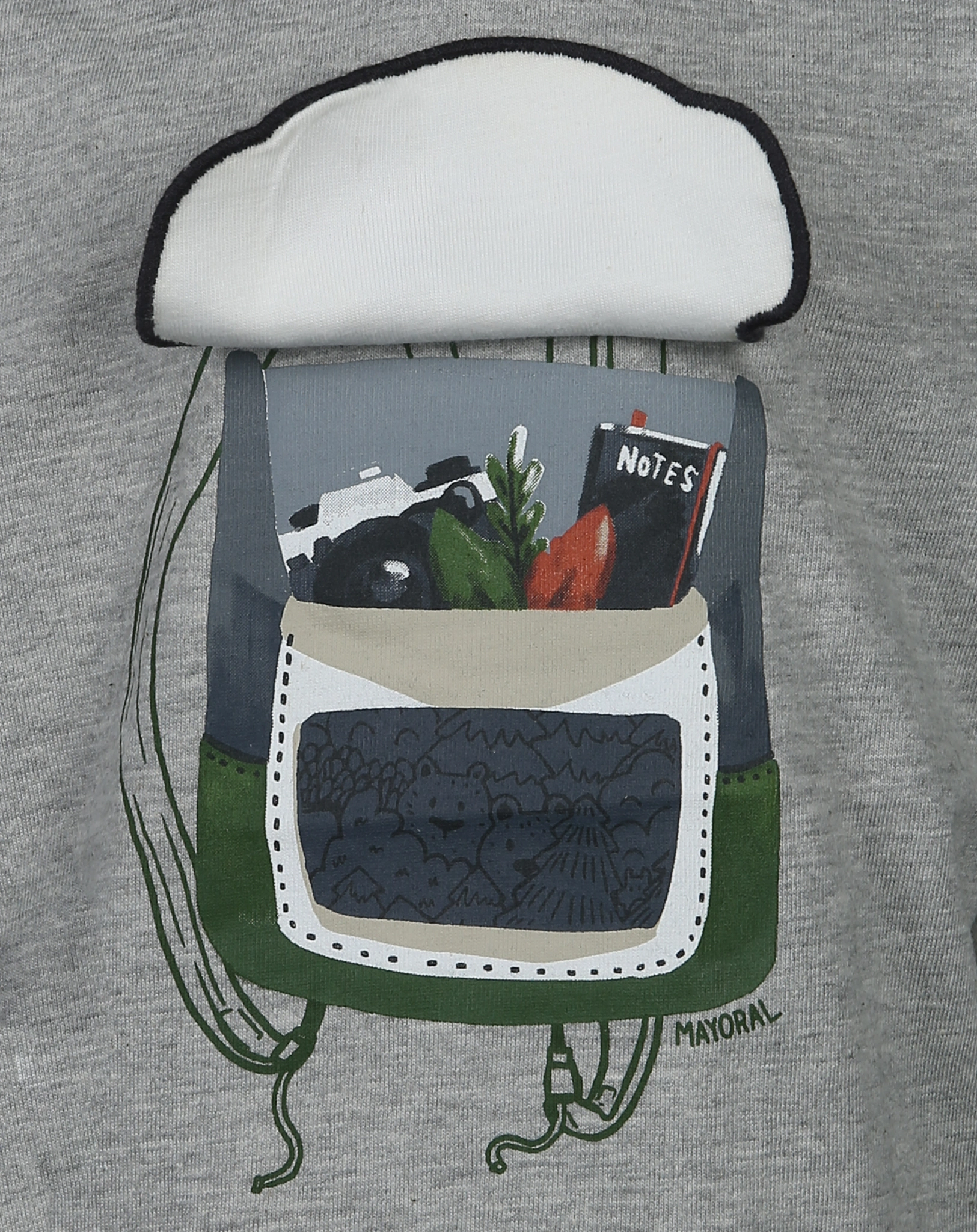 Langarmshirt FUCHS in grau meliert