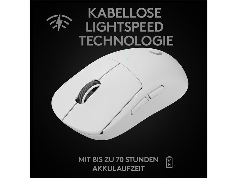 Logitech Gaming-Maus Pro X Superlight Weiss Extrem leichte Gaming-Maus mit leistungsvoller Performance