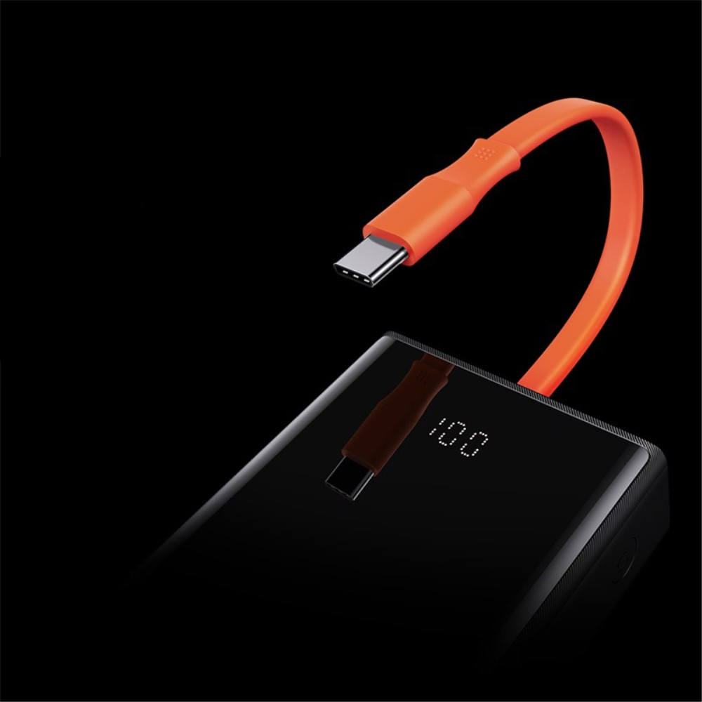 (65W) 20000mAh Dual USB A / USB C Powerbank Ladegerät mit LED Anzeige - Schwarz