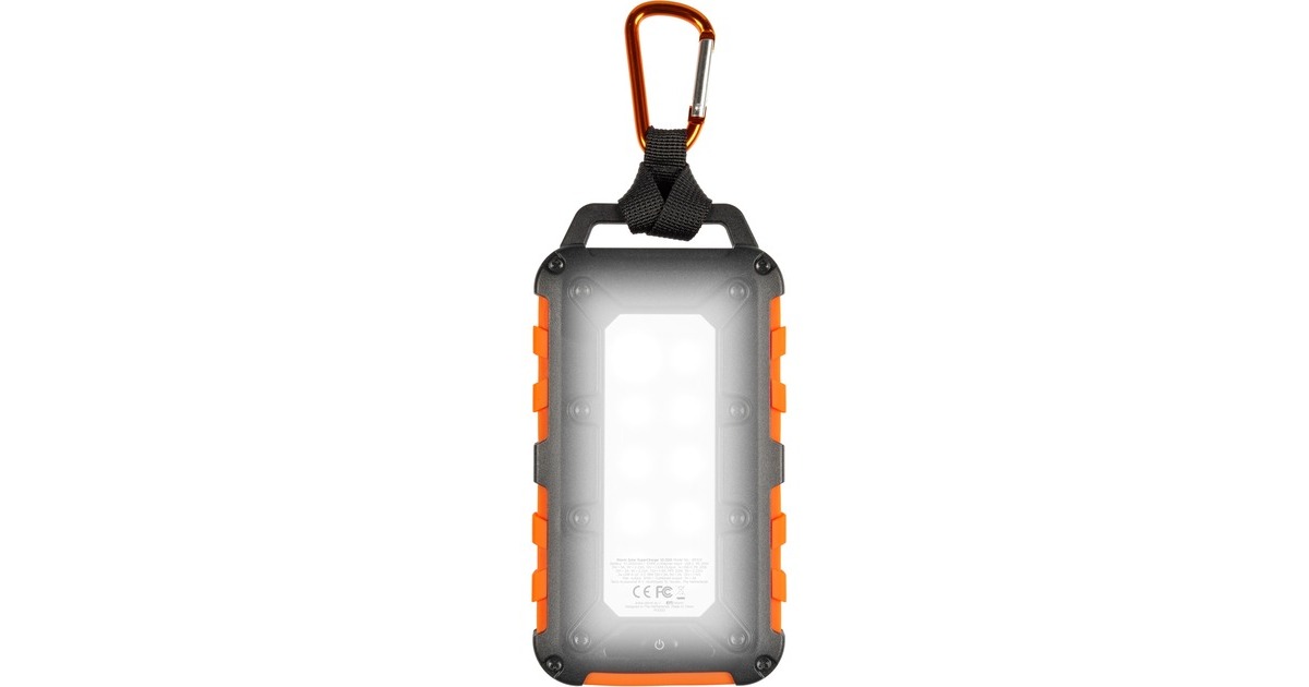 XtormXR104 - Xtreme Solar Powerbank 20W - 10.000 mAh  (Zwart/oranje, Waterproof IPX4)