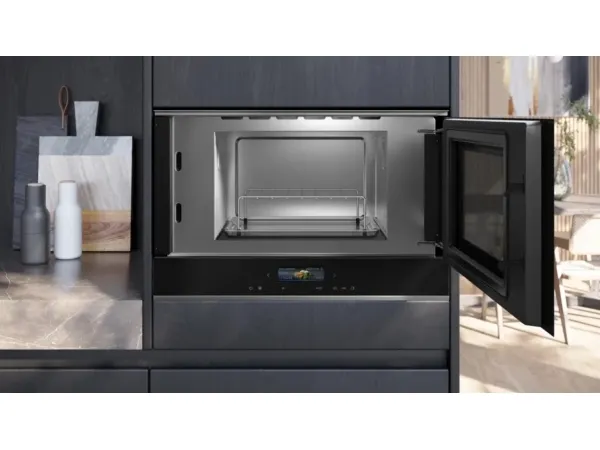 Siemens iQ700 BE732R1B1, Indbygget, Kombination mikroovn, 21 L, 900 W, Berøring, Sort