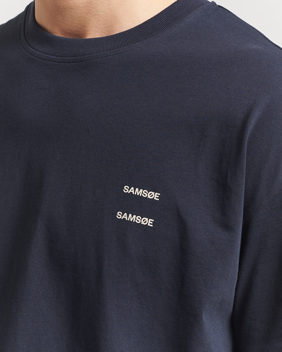 Samsøe Samsøe Joel Organic Cotton T-Shirt Salute Navy