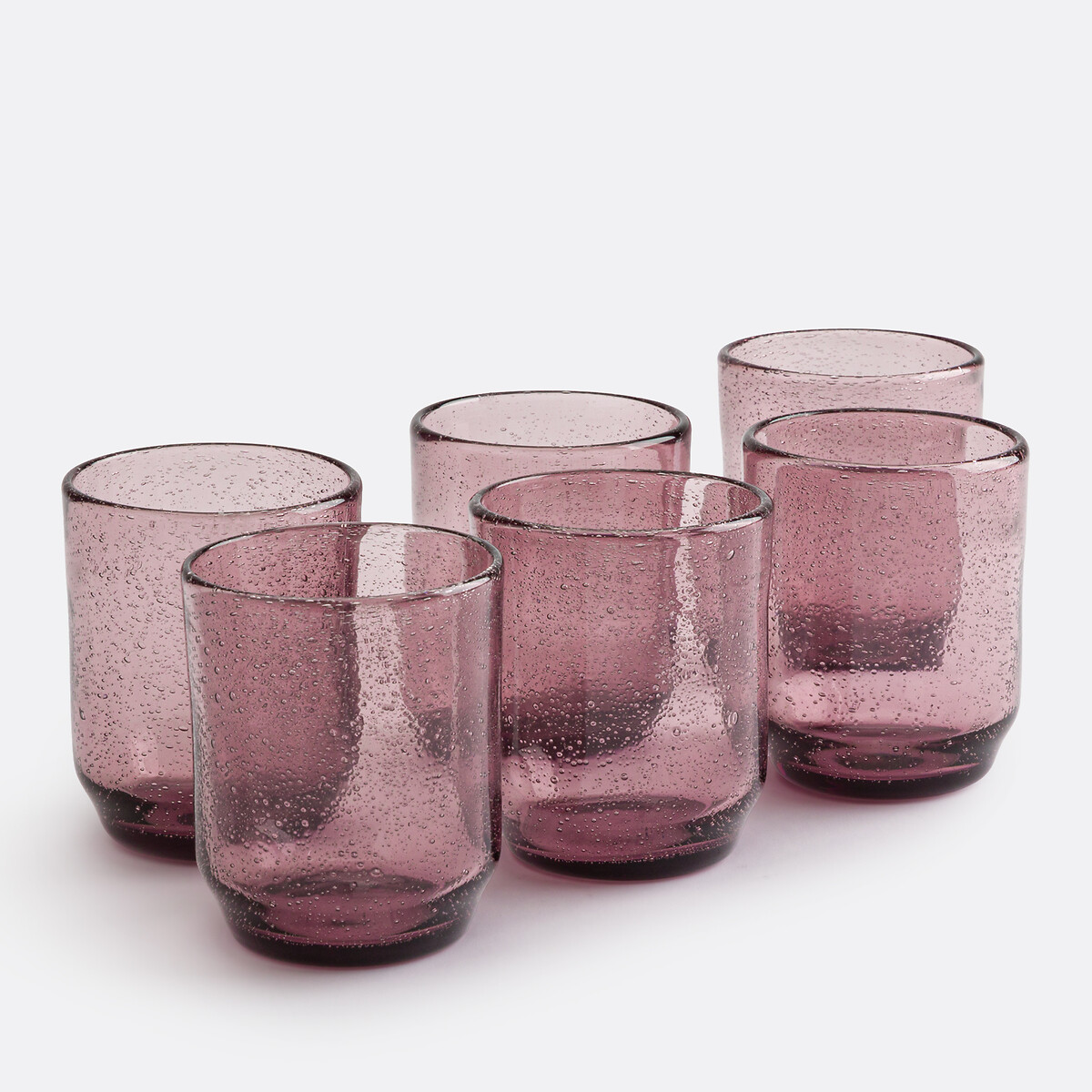 LA REDOUTE INTERIEURS<br>Conjunto de 6 copos de vidro com bolhas, Faraji