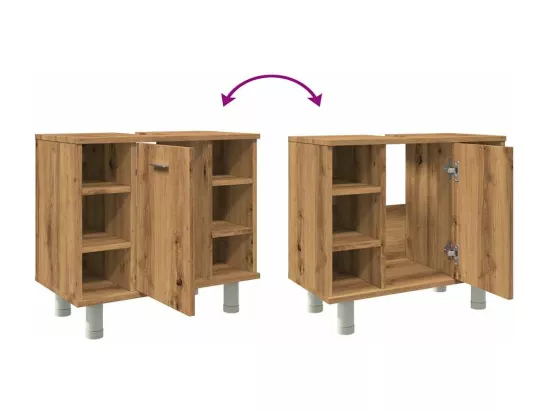 Armoire de salle de bain chêne artisanal 60x32x53,5 cm