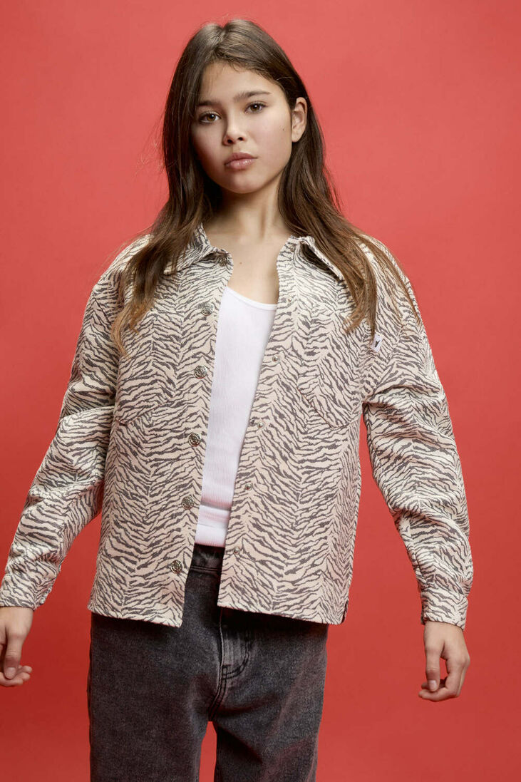 ALIX MINI zand alix mini jack woven tiger jacquard boucle jacket