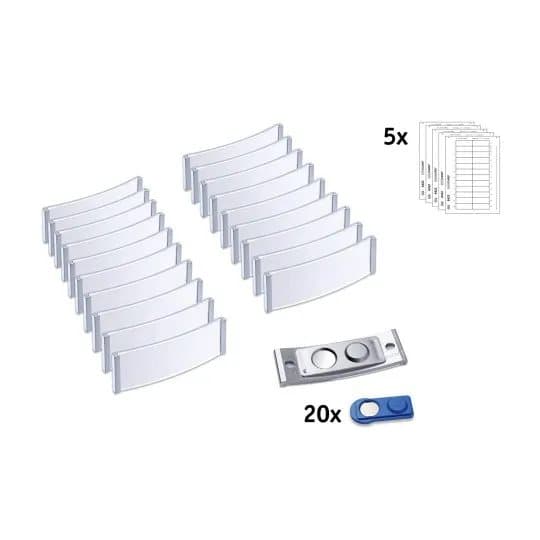 Badgepoint® POL20MA66-20DR Medarbejderskilte, Polar® Classic 20, 68x22mm, m/rustfri stålramme, 20stk Med Badgepoint's POL20MA66-20DR komplette løsnin