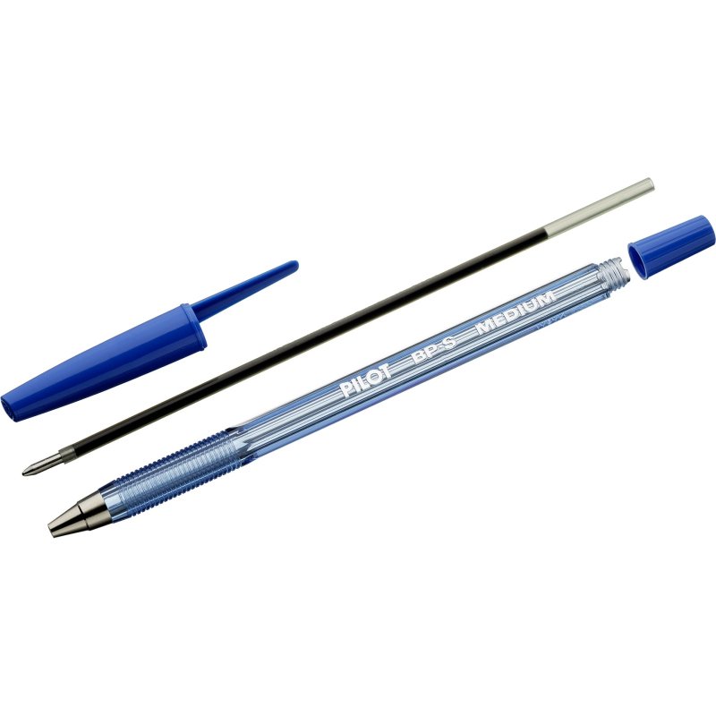 Stylo-bille pilot bp-s écriture moyenne 0.5mm encre douce pointe indéformable rechargeable corps translucide noir