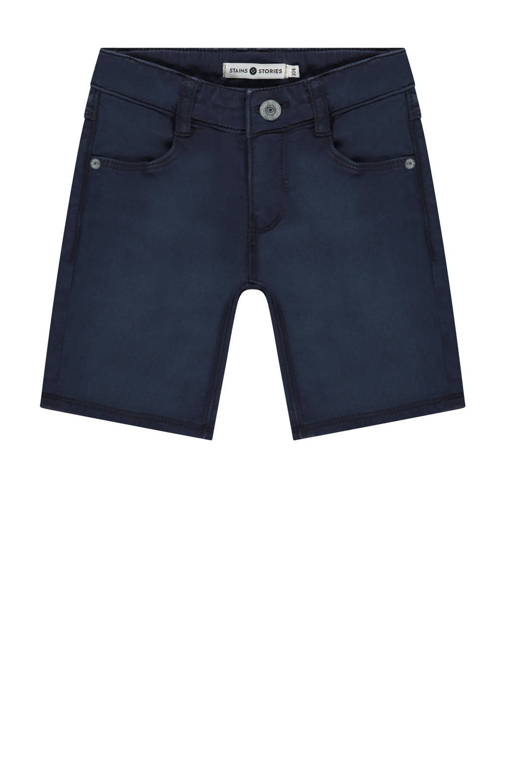 Stains&Stories casual short donkerblauw