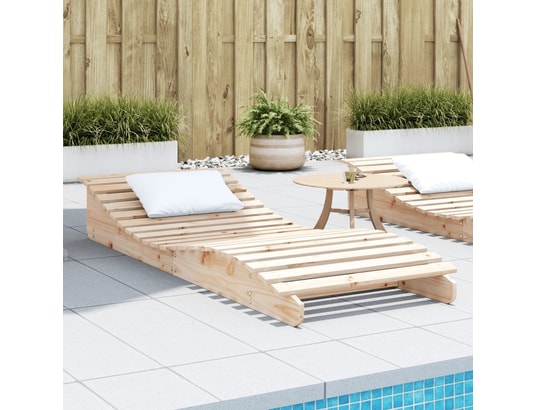 VIDAXL - Bain de soleil Chaise longue 205x80x31,5 cm bois massif de pin