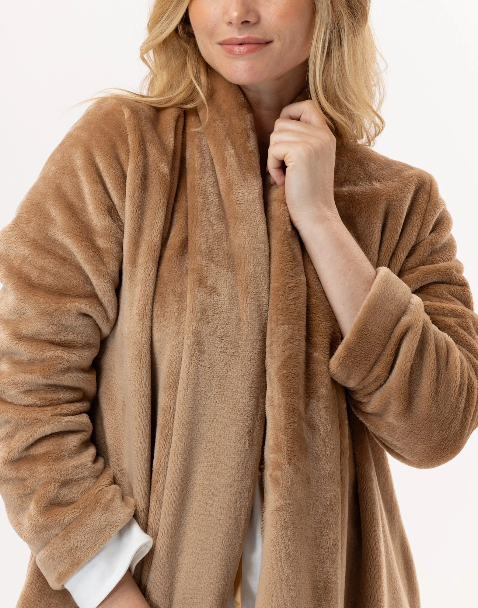ESSENTIEL 855 - Robe de chambre en peluche flanelle | Marron