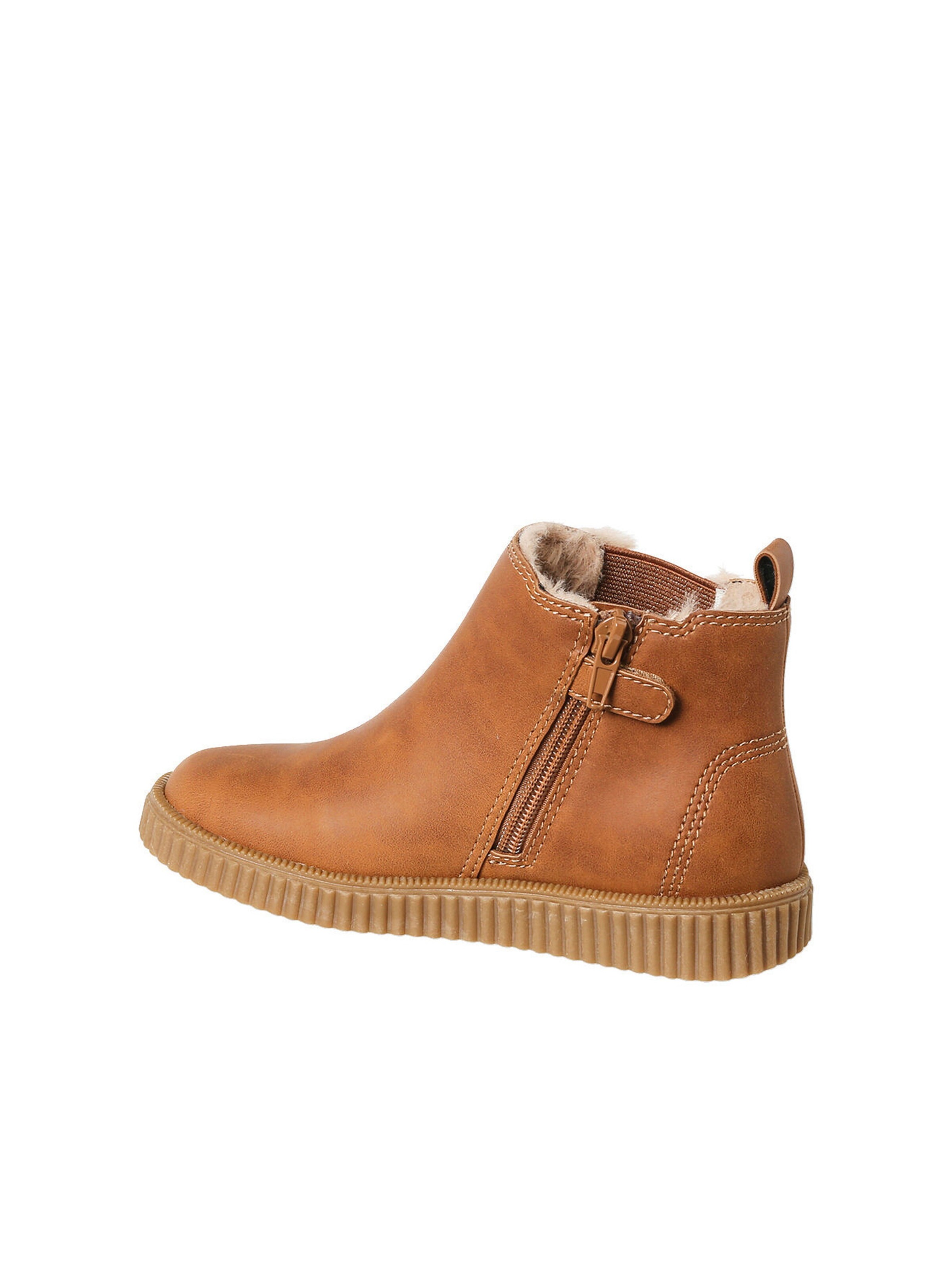 Vertbaudet Warme Mädchen Chelsea-Boots mit Reißverschluss braun