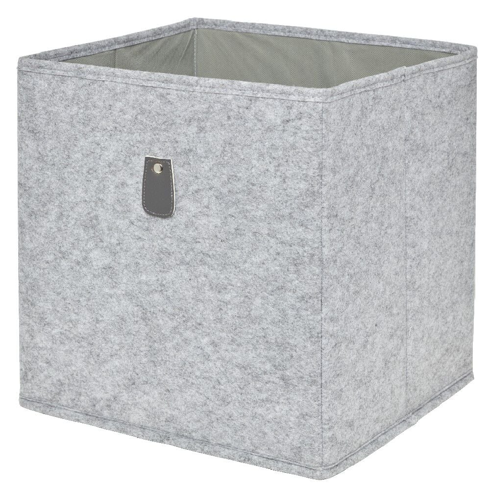 Panière Box Cube 31x29x31cm feutrine gris