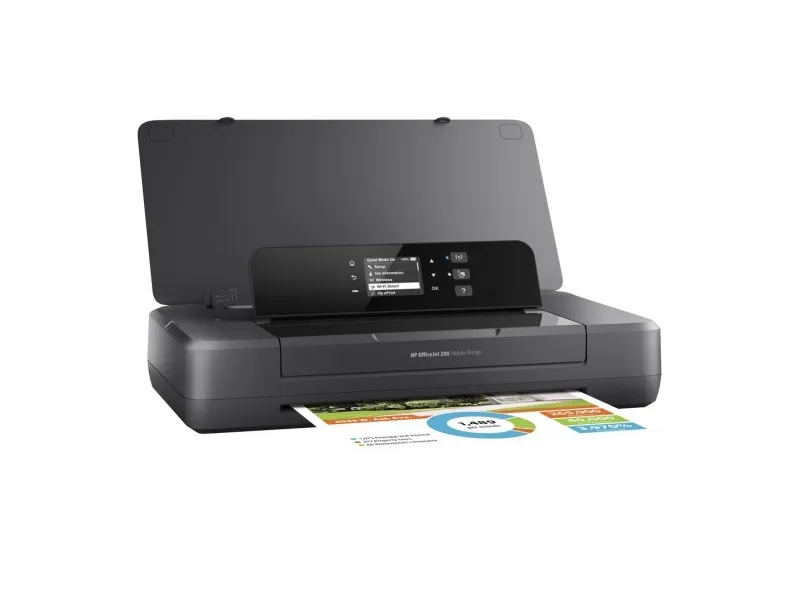 HP Officejet 200 Mobile Printer - Printer - farve - blækprinter - A4/Legal - 1200 x 1200 dpi - op til 20 spm (mono) / op til 19 spm (farve) - kapacitet: 50 ark - USB 2.0, USB vært, Wi-Fi