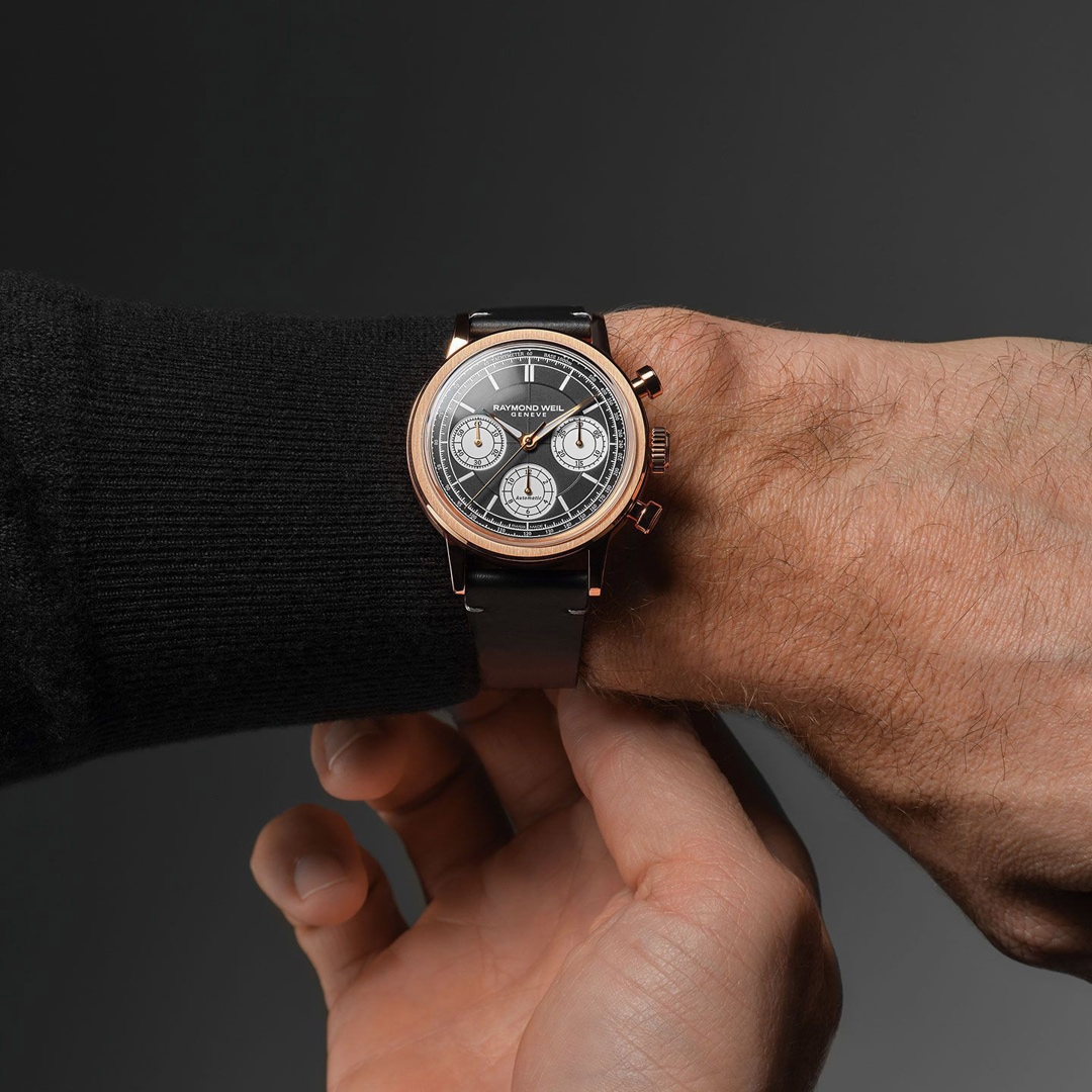 Raymond Weil Millesime Chronograph Schwarz / Rosé Ø 39.5mm