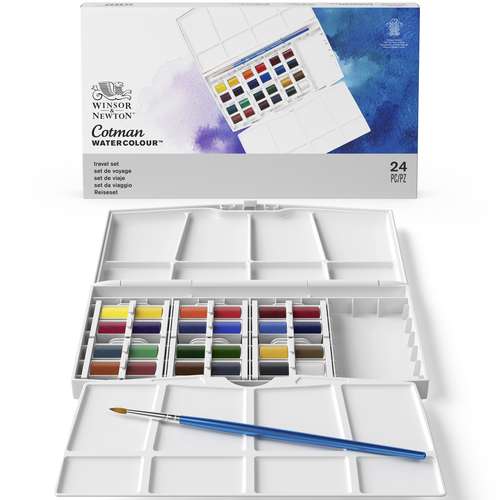 WINSOR & NEWTON Cotman™ Aquarellfarben Painting Box PLUS, 25-teilig
