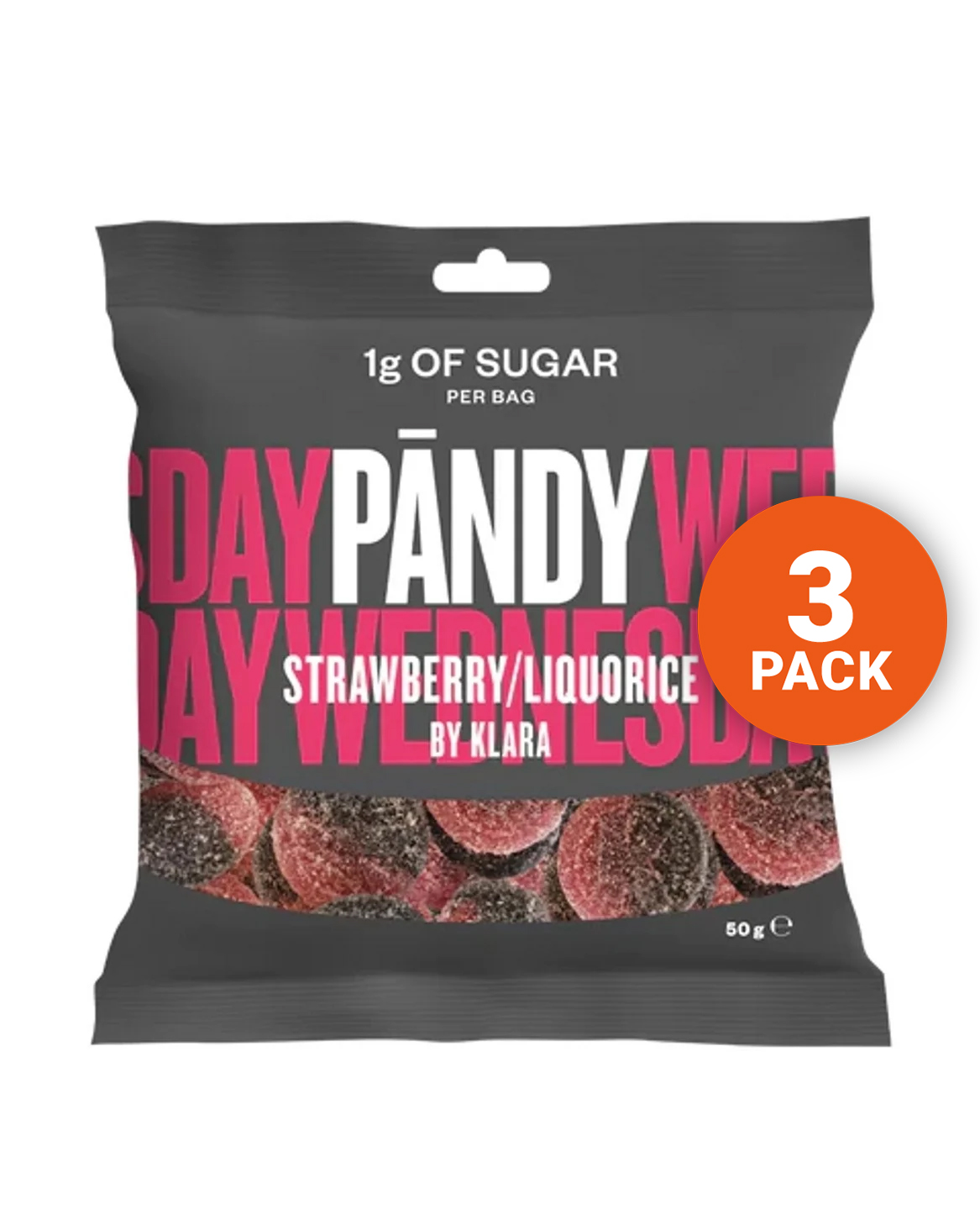 Pandy Strawberry\Liquorice by Klara 3x50g