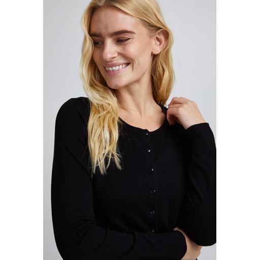 Fransa Langærmet Cardigan, Sort, M