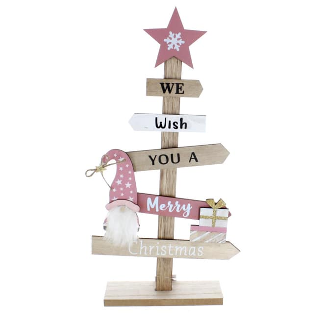 Standdeko - We wish you a merry Christmas - aus Holz - ca. 22,5 x 6 x 43,5 cm