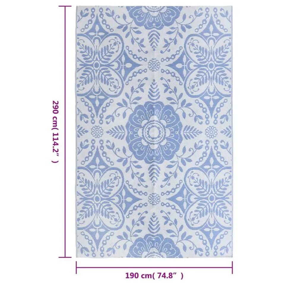 vidaXL - Tuinkleed - Blauw - Polyetheen - 190 x 290 cm