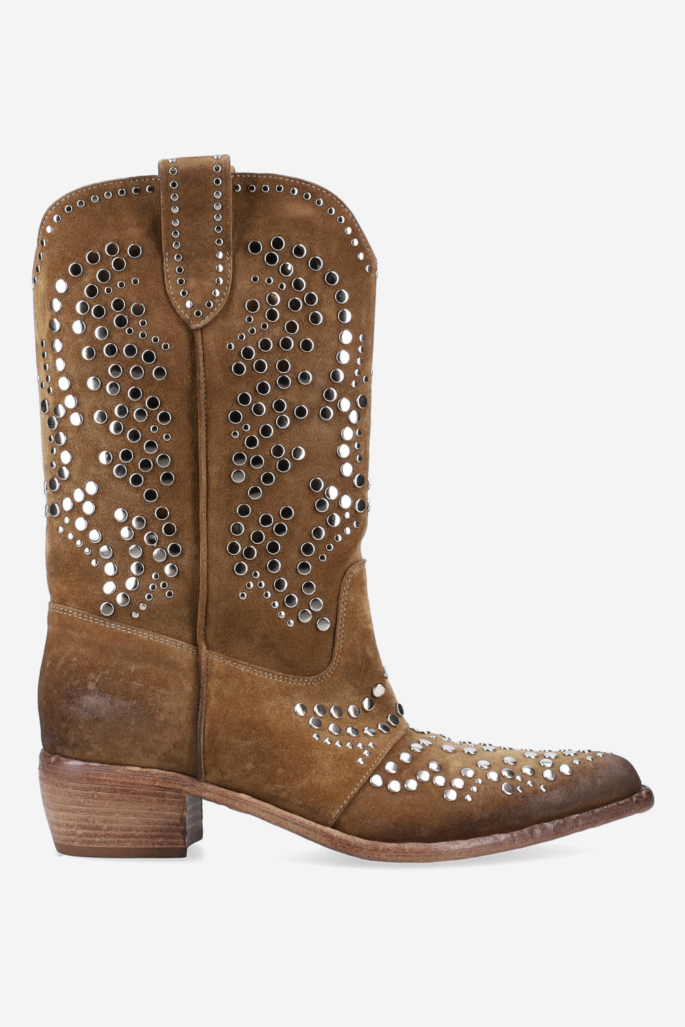 Studded suede boots