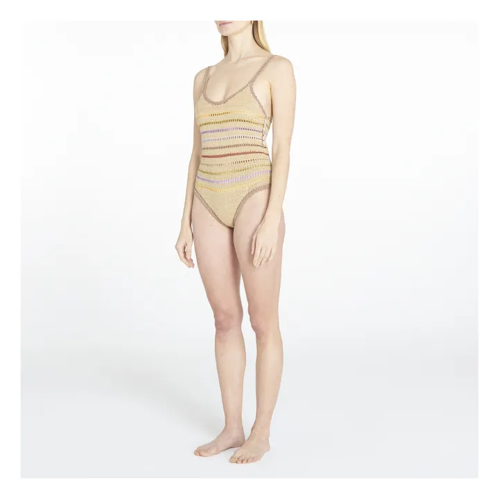 She Made Me Maillot 1 Pièce Rahi Crochet | Taupe