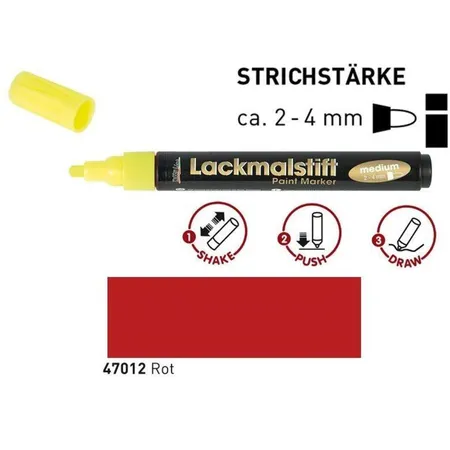 KREUL Lackmalstift medium Rot 2-4 mm